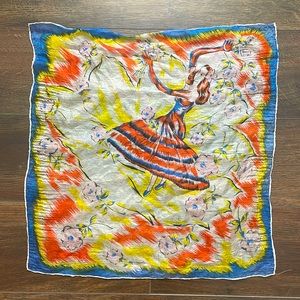 Vintage Flamenco Dancer Sheer Scarf